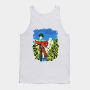 Red Bow Christmas Decoration Watercolor Tank Top